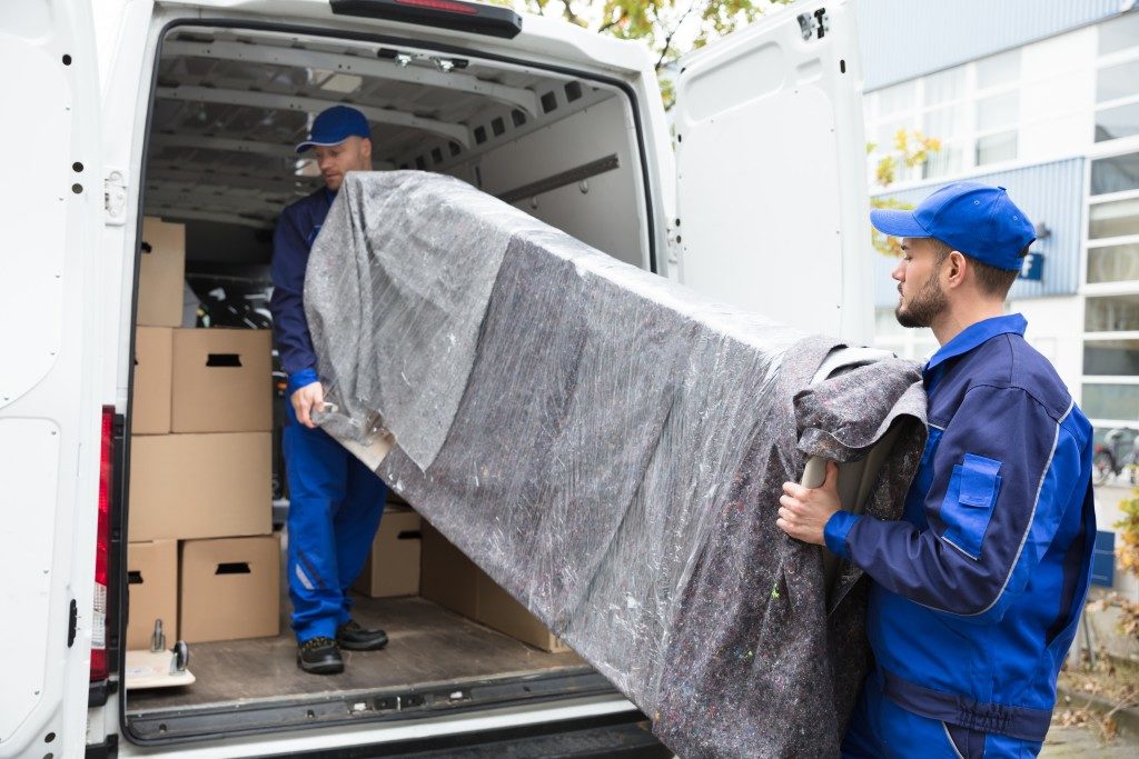 furniture loading into van