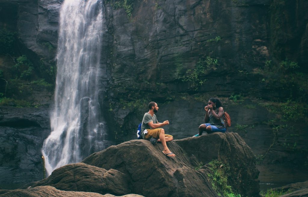 couple at waterfalls
